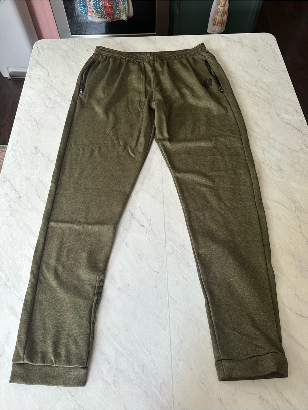 Gorilla wear Men's Olive Green Athletic Jogger Pants 3XL elastic waist cuffed